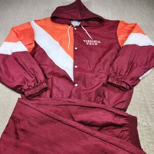 Vintage Virginia Tech Hokies Track‎ Suit Jacket Jogger Pants Men Medium 90s USA